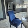 Four Navy Velvet Dining chairs Image 9