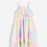 H&M multicoloured tie die asymmetrical chiffon summer dress Size 18-24 months EUC Image 2
