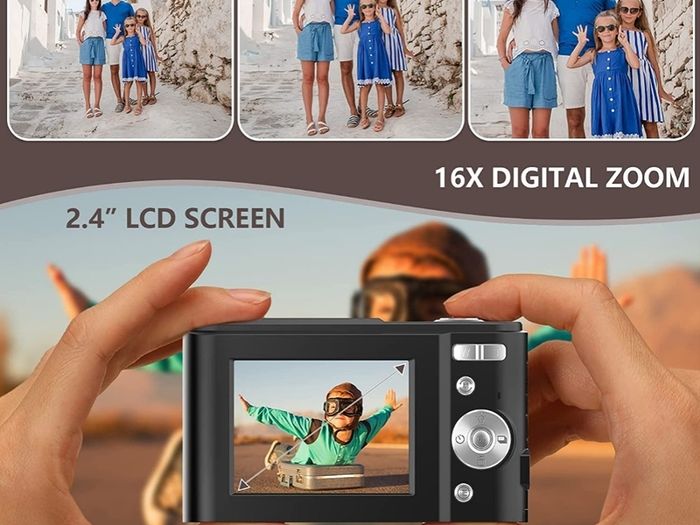 Digital Camera,Jckduhan Vlogging Camera with 32G Memory Card FHD 1080P 16X Digital Zoom