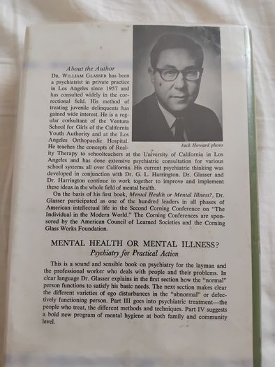 Reality Therapy by William Glasser M.D. - 1965 Hardback