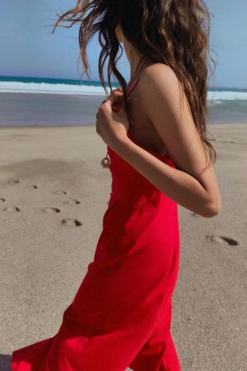Zara Linen blend strappy midi Dress