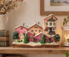 Handcrafted wooden village!