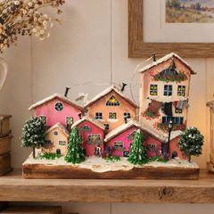 Handcrafted wooden village!