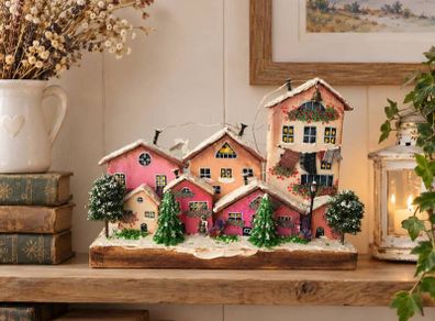 Handcrafted wooden village!