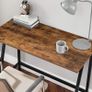 desk, computer table, home office, office, study, living room, stable, space-saving, simple structure, industrial design, 100 x 50 x 75 cm, vintage brown-black Image 2