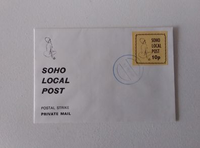 1971 Postal Strike - Soho Local Post Cover 1971