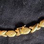 1980's vintage 14k gold necklace with XO diamond cut with latch and matching ring Image 3