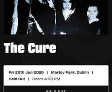 The Cure Marley Park One Standing Ticket