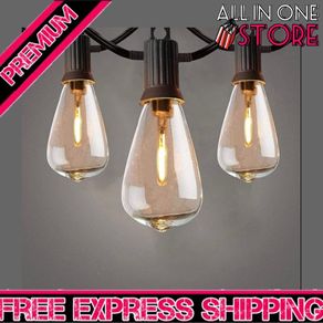 Outdoor String Lights Mains Powered, 100Ft ST38 Garden String Lights with 50+2Pcs LED Filaments Vintage Bulbs, Waterproof IP65 2700K Warm White for Patio Outside Party Wedding Backyard Terrace (FREE SHIPPING)