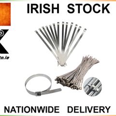 10x Stainless Steel Metal Cable Ties Zip Wrap Exhaust Heat Straps Marine Grade 4.6mm X 300mm