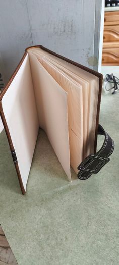 Hardcover leather Photo Album in vintage style, old style leather