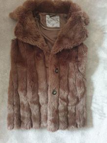 Pepe Jeans Brown fur vest rrp170 S