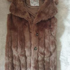 Pepe Jeans Brown fur vest rrp170 S
