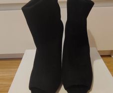 Primadonna Collection Black Peep Toe Ankle Boots - Size 40 (UK 6.5/7)