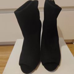 Primadonna Collection Black Peep Toe Ankle Boots - Size 40 (UK 6.5/7)