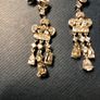 silver drop earrings with white stones Image 3