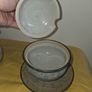 Hand Made 1970's  Irish Owen Killew Stoneware milk pitcher and sugar bowl Image 6