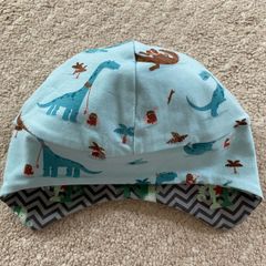 New - Handmade reversible dinosaur/ robot hat (approx 1-2yrs)