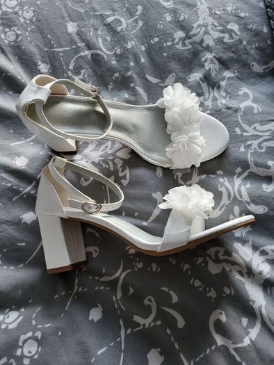 White Block Heels