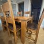 Extendable Solid Oak Dining Table & 6 leather dining chairs Image 9