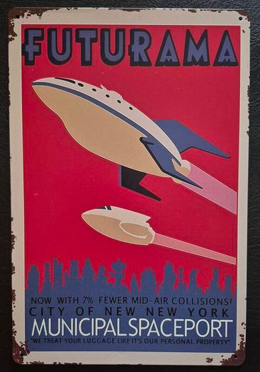 Futurama , vintage style metal sign .
