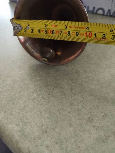 Antique Brass School Bell With Wood Handle