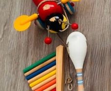 Vintage Wooden & Musical Toddler Toy Bundle - 3 Pieces