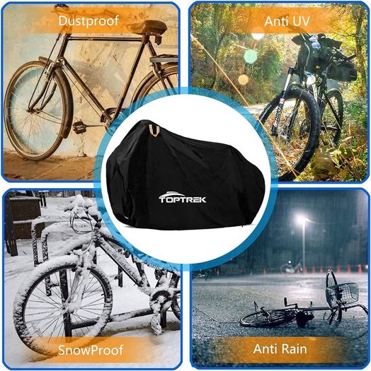 Bike Cover, Bike Covers for Outside Storage, 210T Outdoor Waterproof Bicycle Cover with Lock Holes, Anti Rain UV Bike Covers with Storage Bag for Mountain Bike, Road Bike