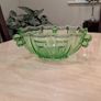 Vintage Stolzle Art Deco Green Glass Bowl 22cm Uranium glass Image 5
