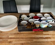 Assortment of Mugs and 7 Dinner plates