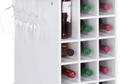 Rolling Bar on wheels wine rack &amp; glass Holders  mini bar
