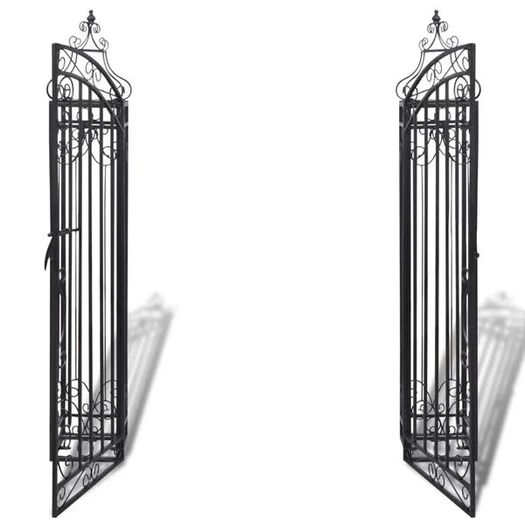 Garden Gate Black 121x8x100 cm Wrought Iron
