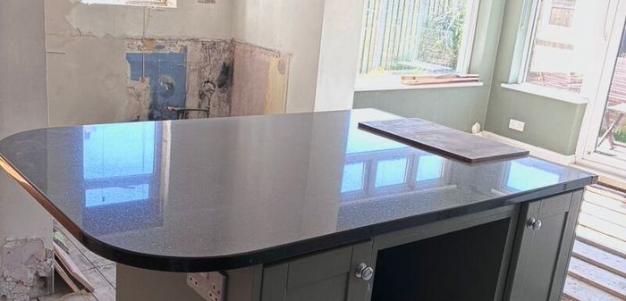 Kitchen -Cabinets, Worktops and Cooker hood
