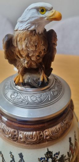 Vintage Lidded King Beer Stein