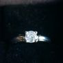 Vintage Sterling Silver 925 Solitaire Ring with Round Faceted , size O - 2,21g Image 2
