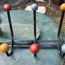 original 1960 s coat Hooks with coloured wooden balls Image 6