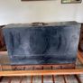 Old Vintage Carpenters Tool Box with Drawer Black Painted Wooden 1950s Image 5
