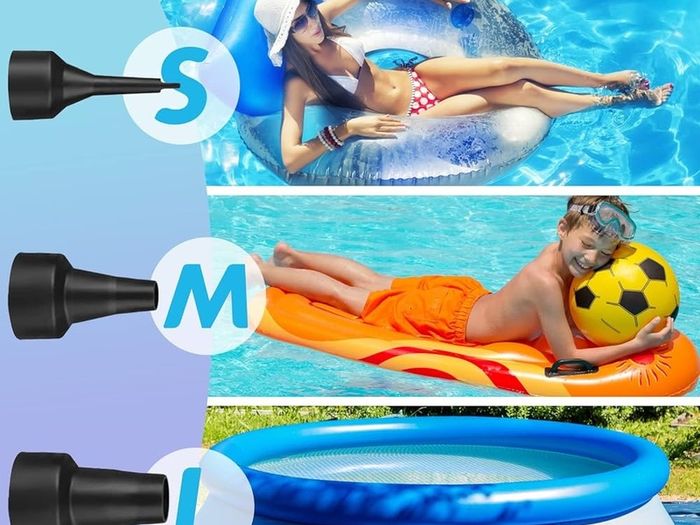 NEW SALE | 220V AC/150W 50/60Hz portable quick fill AC Inflator Deflator with 3 Nozzles Pump for Bed Mattress Inflatables Paddling Pool Beach Toys