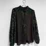 Pre Owned Coast Green Velvet Burnout Blouse with Sheer Sleeves Image 2