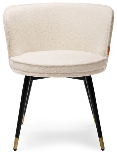 Modern White Faux Lamb Wool Chair With Gold Leg Ends