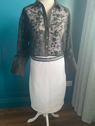 Savida white midi skirt. Size M