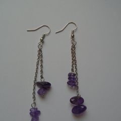 Amethyst earrings, Jewellery, Drop earrings. Gemstone earrings