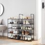 10-Tier Shoe Rack, Shoe Stand, Space-Saving Shoe Storage, 45 x 28 x 173 cm, Metal Frame, Non-Woven Fabric Shelves, for Hallway, Bedroom, Black Image 7