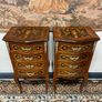 FLASH SALE ! Was 495 now 425 ! Fabulous Pair of Marquetry Inlay Bedside Lockers / Nightstands Image 2