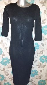 River Island Black body con midi/maxi dress size UK10 EUR38/40