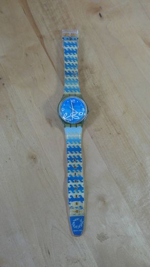 Swatch Athens 2004 Olympic Games Watch Blue Wave Kymata GV114 Vintage Rare Working