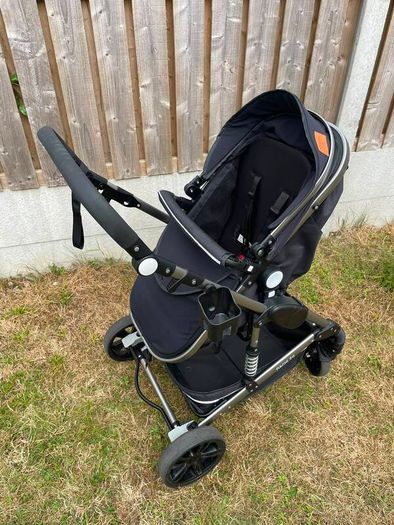 Magic ZC 3 in 1 Pushchair Pram Travel System, Baby Stroller 3 in 1 with Reversible Two Pushing Modes, Newborn Infant Carriage One-Click Folding, Toddler Buggy Aluminum Frame (739 Black)