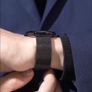 Men's  black ultra thin luxury wrist watch Image 8