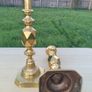 19th-century English brass candlesticks of the "King of Diamonds" type Image 4