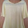 DKNY Lemon Yellow Cutwork T-shirt L New Image 2